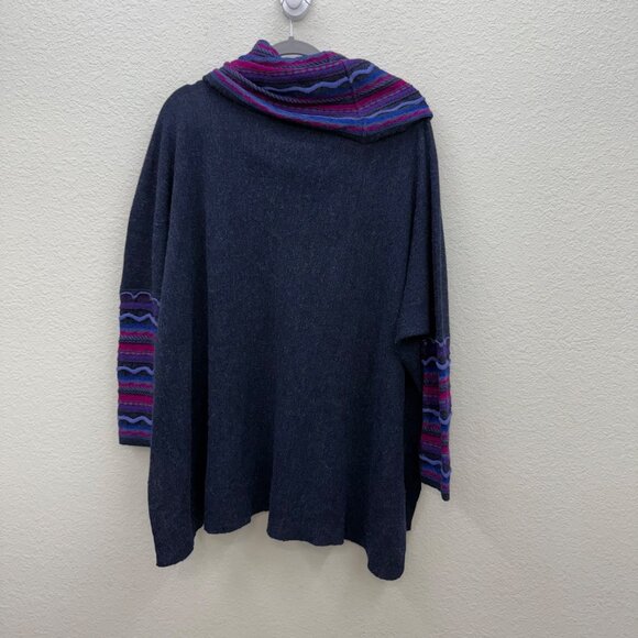 Qinti Peru Baby Alpaca Wool Cowl Neck Knit Poncho Sweater Womens OS - Picture 9 of 11